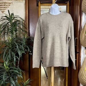 Oatmeal Wool Blend Crew Sweater Womens Medium Neutral Capsule Soft Pullover H&M